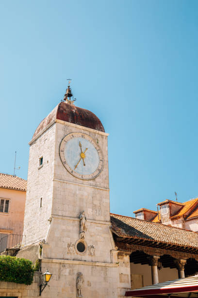 istock Clock tower and old town square in Trogir, Croatia 1191778622