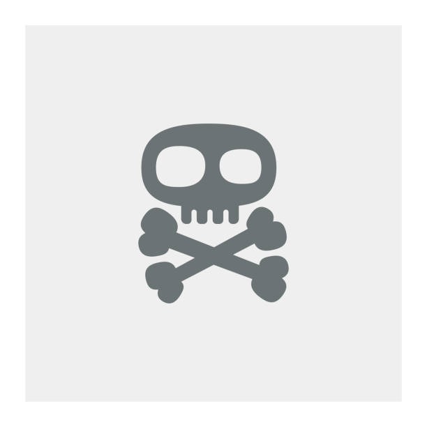 ilustraciones, imágenes clip art, dibujos animados e iconos de stock de cráneo con icono de huesos cruzados - pirate flag