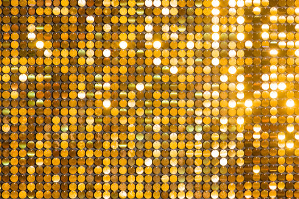 Sequins Reflective Background Golden Wall Sparkling Stock - Download Now - iStock