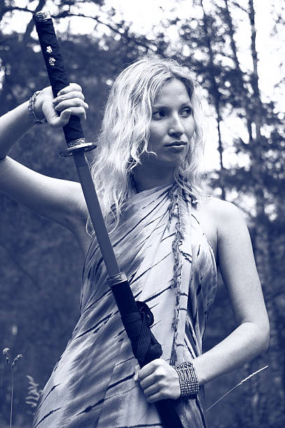 istock woman with katana sword 119179013