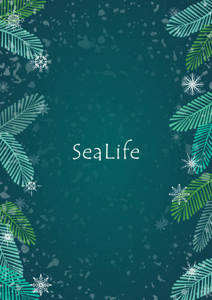 istock Coconut leaf with snowflake on green background vector for decoration on Christmas holiday and summer season. 1191792281