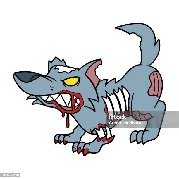 Cartoon Zombie Dog Cartoon Illustration Stock Illustration - Download Image  Now - Aggression, Anger, Animal - iStock