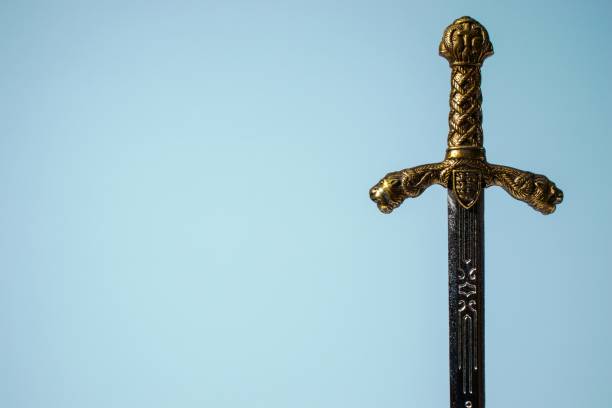 istock Knight's hilt on a white background 1191796076