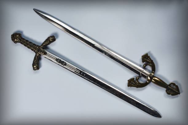 istock wo Knight sword on a white background 1191796079
