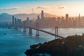 Aerial view of the Bay Bridge in San Francisco