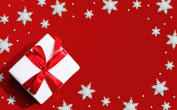 istock Christmas gift box with snowflakes 1191801868