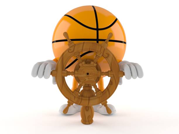 istock Basketball character holding ship wheel 1191807237