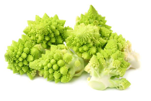 istock Romanesco broccoli isolated on white background. Roman cauliflower 1191808169