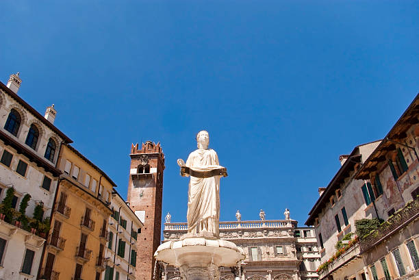 Statue of Christ the Redeemer at the top of a column, erected in 1640 in the center of Vicenza