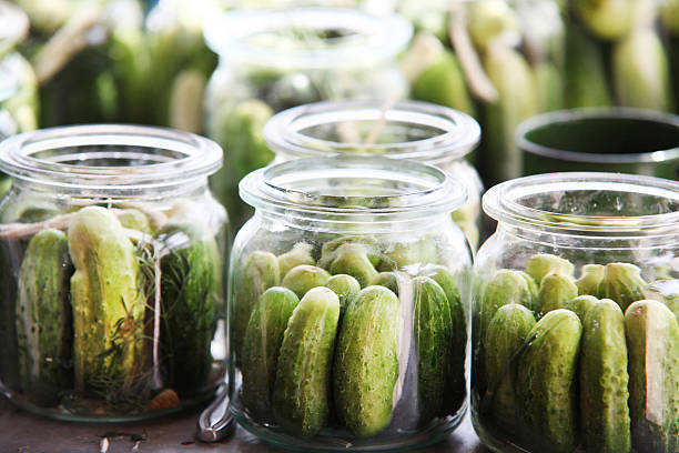 istock An imagine of cucumbers in jars ready to be pickled 119180891