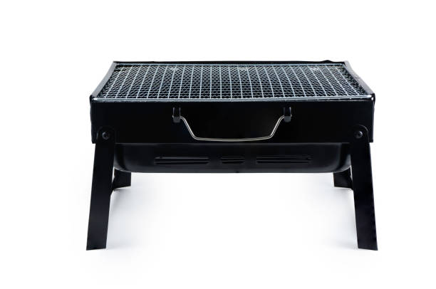 Barbecue Grill Portable. BBQ Charcoal Grill With Stainless Steel isolated on white back ground with clipping path