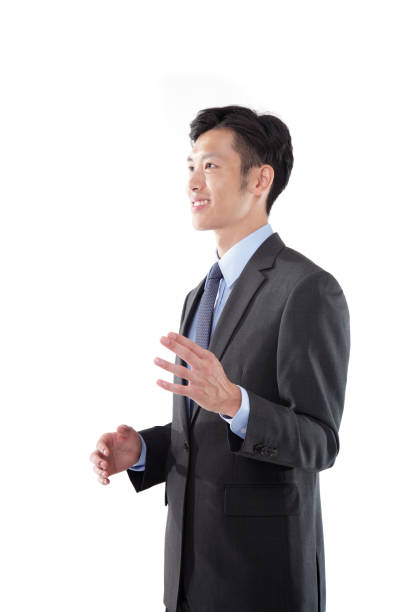 istock Handsome Asian Businessman Talking with Confident on White Background 1191814583