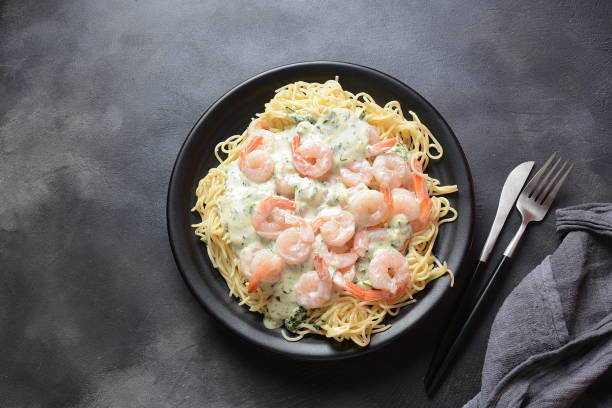 istock Italian Spaghetti or Pasta with shrimps 1191818440