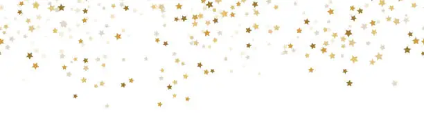 Vector illustration of seamless confetti stars background for christmas time