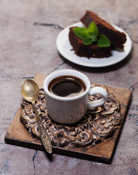 istock brownies chocolate cake and cup espresso coffee delicious breakfast 1191828865