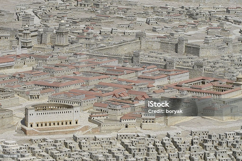 Holyland modello di Gerusalemme - Foto stock royalty-free di Antico - Condizione