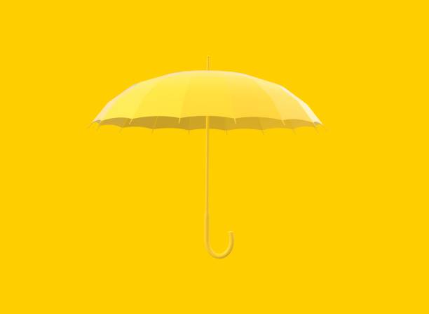 istock Yellow umbrella on yellow background 3D Rendering 1191839970