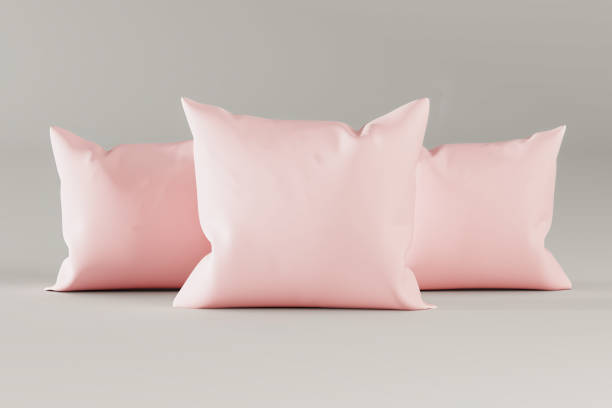 istock Pink pillows  mockup on gray background - 3D illustration 1191840224