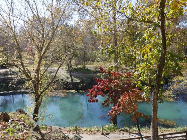 istock Scenic view of a blue spring in autumn 1191842293
