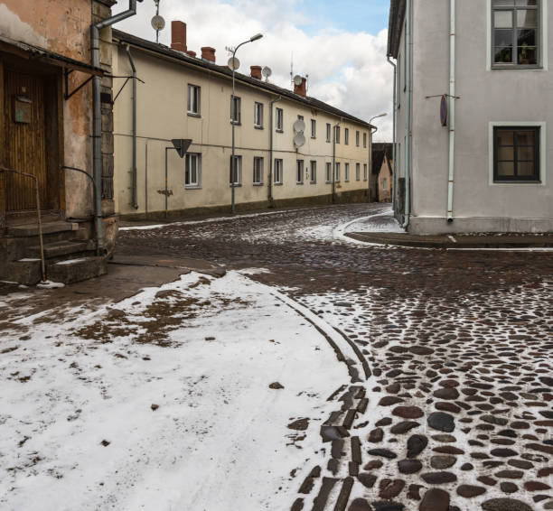 istock Old houses on street. 1191845565
