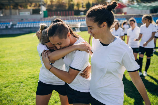 istock Women soccer team together after match 1191846018