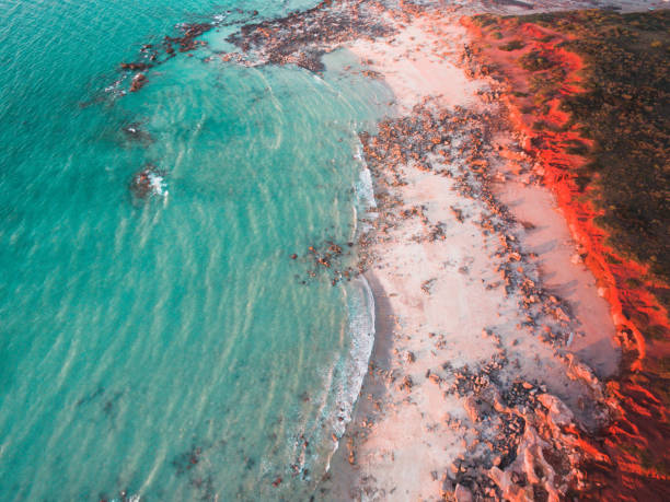 gantheaume point, broome, austrália ocidental de cima - broome - fotografias e filmes do acervo
