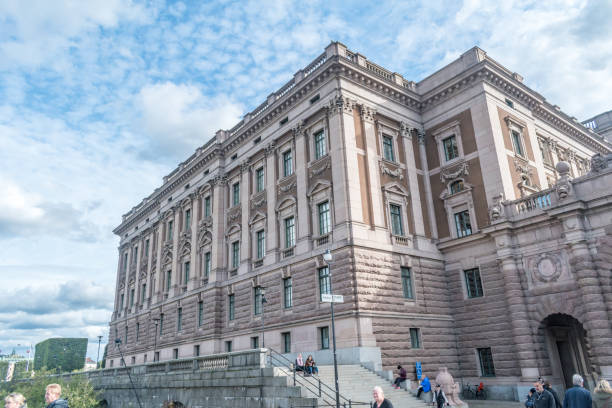 forsvarsutskottet sveriges riksdag swedish (parlamentsgebäude) auf gamla stan stockholm, schweden. - sveriges helgeandsholmen stock-fotos und bilder
