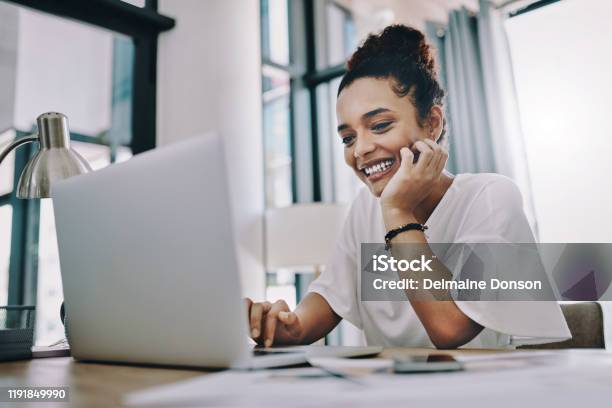 Do What You Love And Make Money From It Stock Photo - Download Image Now - Laptop, Women, Happiness