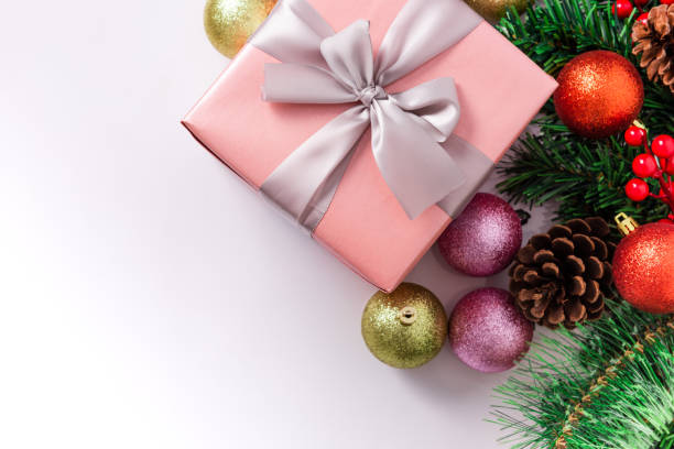 istock Christmas Gift. Christmas ornaments. top view 1191852106