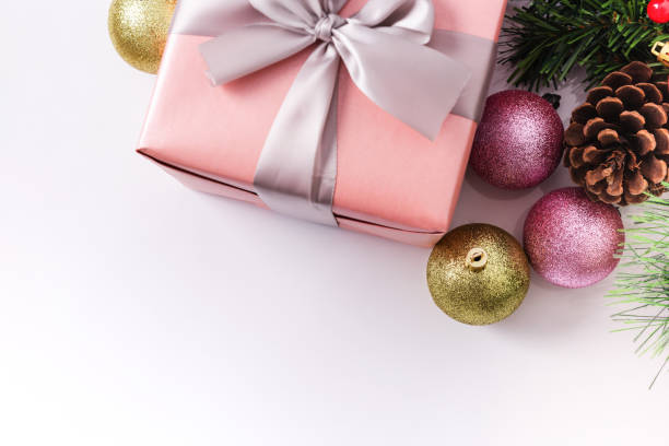 istock Christmas Gift. Christmas ornaments. top view 1191852239