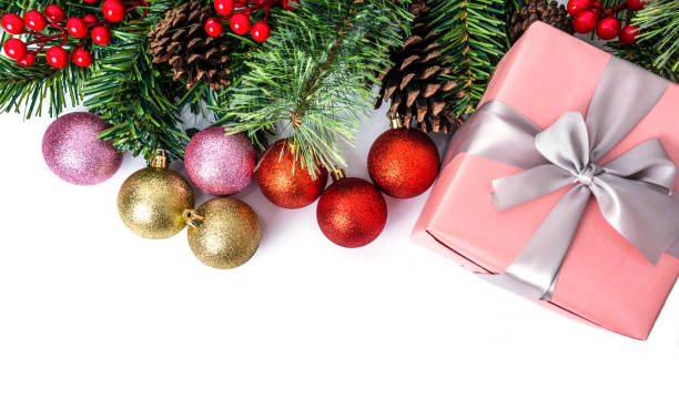 istock Christmas Gift. Christmas ornaments. top view 1191852363