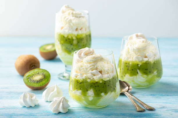 istock Kiwi fruit eton mess, layered dessert. 1191856679