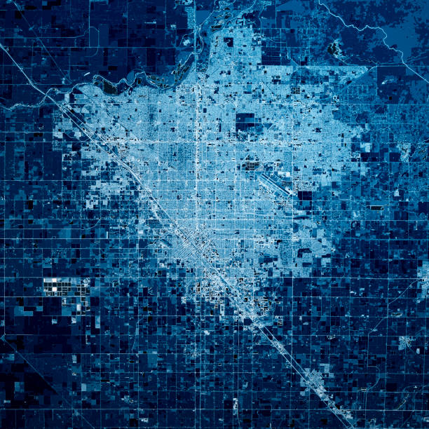 istock Fresno California 3D Render Map Blue Top View May 2019 1191858711
