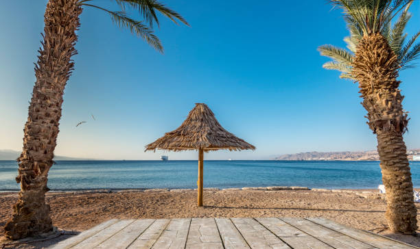 istock Morning at the central public beach in Eilat 1191858900