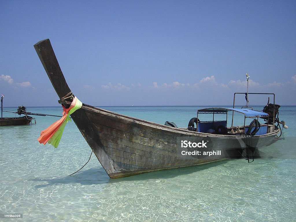 Thai Long Boat  Beach Stock Photo