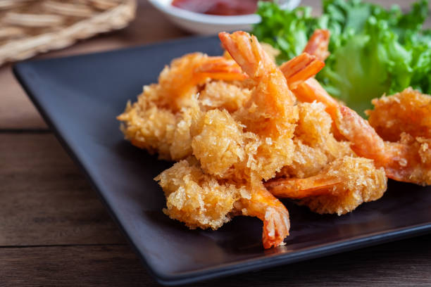 istock Fried shrimp and vegetable on plate 1191862419