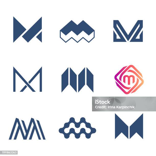 M With Design Vector Design Template M Letter Sign Stock Illustration - Download ...