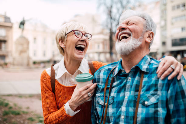 istock Happy seniors having fun on their vacation 1191865425