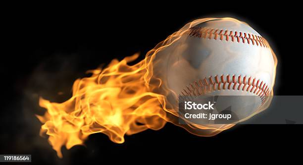 Flaming Baseball - zdjęcia stockowe i więcej obrazów Baseball - Baseball, Piłka do baseballu, Ogień