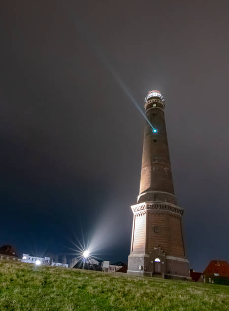 istock lighthouse at night on island Borkum, travel germany 1191867080
