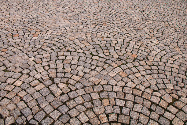 istock Texture of paved stone lined in a semicircle. 1191872666