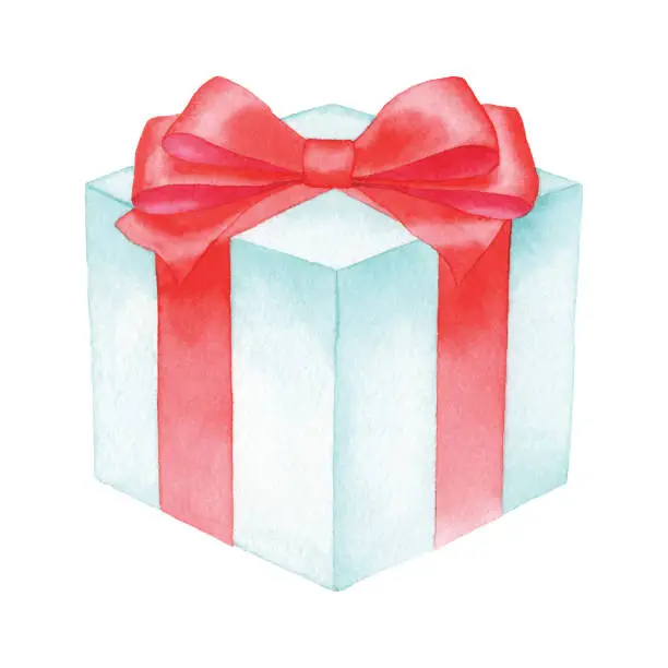 Vector illustration of Watercolor Gift Box