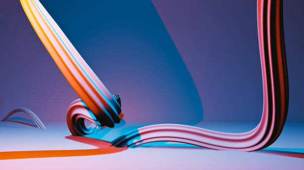 istock Abstract colorful liquid, brush stroke line on blue and violet background 1191876315