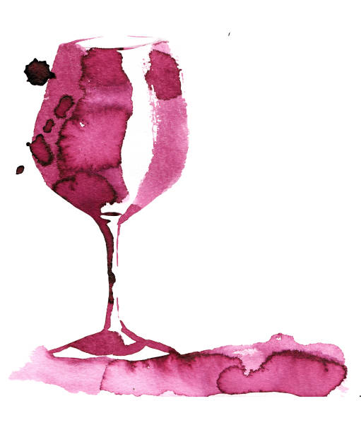 istock Red wine stain isolated on white background. wine texture watercolor 1191878434