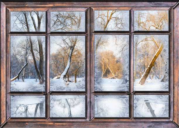 istock the window is covered with ice frost 1191878889