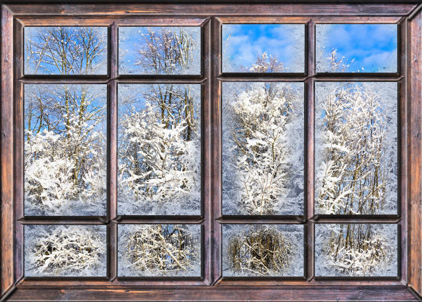 istock the window is covered with ice frost 1191878892