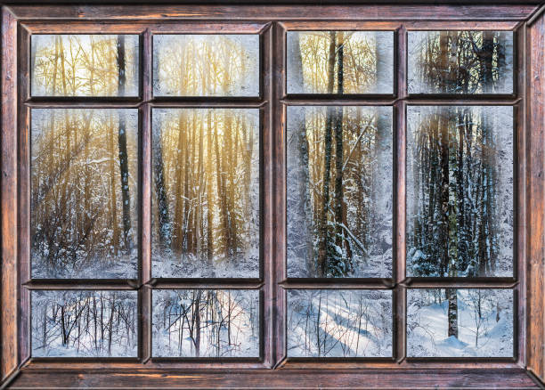 istock the window is covered with ice frost 1191878905
