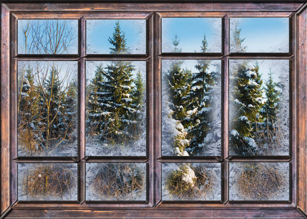 istock the window is covered with ice frost 1191878909
