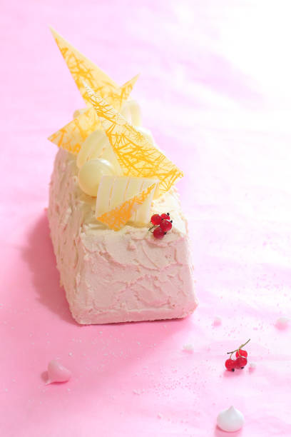 istock Contemporary Pistachio and Red Currant Yule Log Cake 1191880126