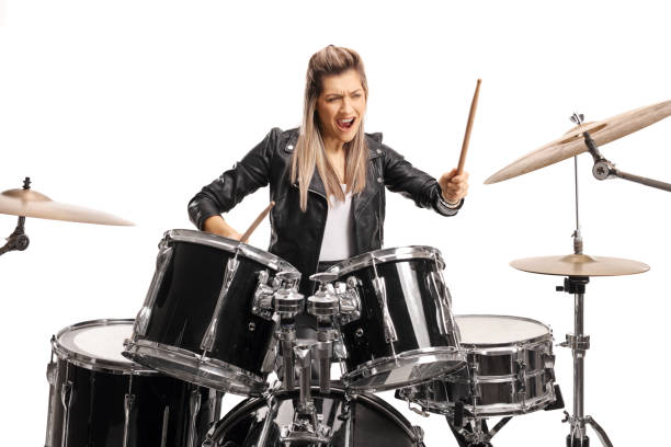 istock Female drummer playing on a set of drums 1191881639